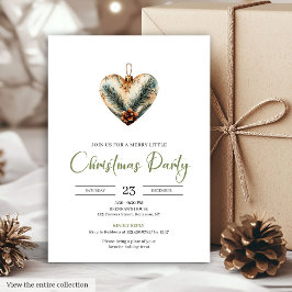Cozy Boho Earthy Botanical Christmas Dinner Invitе Kaart