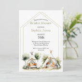 Cozy boho Glamping teepee bridal shower sleepover Kaart (Staand voorkant)