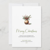 Cozy Boho Pine Wreath Minimalist Christmas Card Feestdagenkaart (Voorkant)