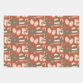 Cozy Boho Pink, Green & Clay Holiday Inpakpapier Vel (Voorkant)