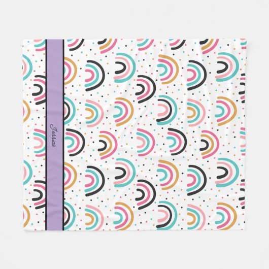 Cozy Boho Rainbow Fleece Deken (Voorkant (Horizontaal))