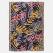 Cozy Boho Tropisch Decoratie Dekbed. Boho Palmblad Deken (Voorkant Verticaal)