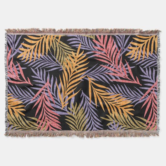 Cozy Boho Tropisch Decoratie Dekbed. Boho Palmblad Deken (Voorkant)