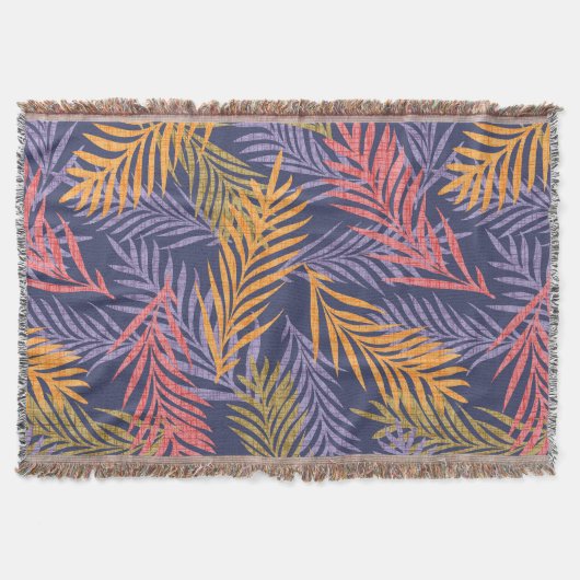 Cozy Boho Tropisch Decoratie Dekbed. Boho Palmblad Deken (Voorkant)
