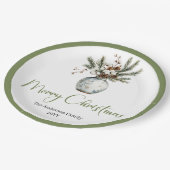 Cozy Boho Watercolor Christmas Bouquet Plates Papieren Bordje (Gekanteld)