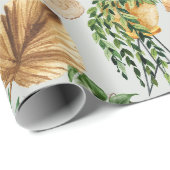 Cozy Boho Waterverf Pattern Indoor House Planten Cadeaupapier (Rol Hoek)