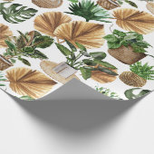 Cozy Boho Waterverf Pattern Indoor House Planten W Cadeaupapier (Hoek)