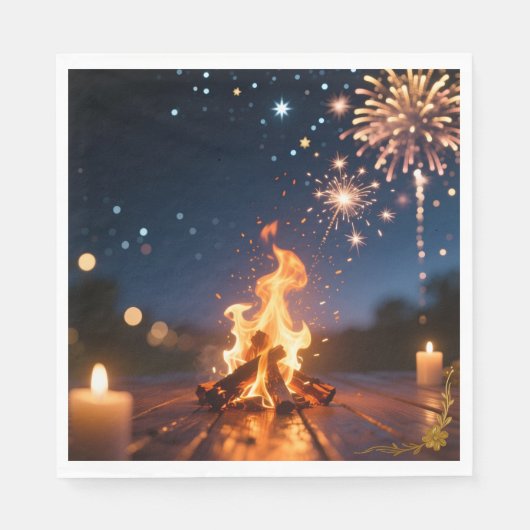 Cozy Bonfire Party Napkins 🔥 Servet (Voorkant)