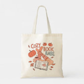 Cozy Book Babe Autumn Reading Aesthetic Design Tote Bag (Achterkant)