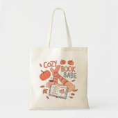 Cozy Book Babe Autumn Reading Aesthetic Design Tote Bag (Voorkant)