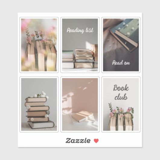 Cozy Book Club Reading Aesthetic Sticker Sheet (Vel)