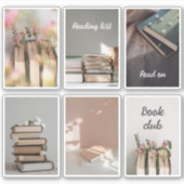 Cozy Book Club Reading Aesthetic Sticker Sheet (Voorkant)