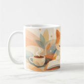 Cozy Bookish Cat Abstract Coffee Mug – Soft Pastel Koffiemok (Links)