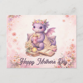 Cozy Bookish Mom Dragon Coffee Postcard Briefkaart