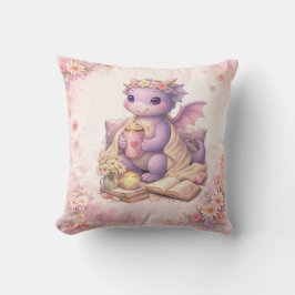 Cozy Bookish Mom Dragon Coffee Throw Pillow Kussen