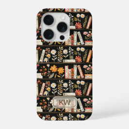 Cozy Bookshelf Monogram Phone Case iPhone 15 Pro Case