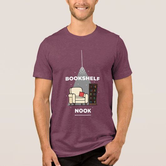Cozy Bookshelf Nook Reading Corner Design Tri-Blend Shirt (Voorkant)