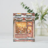 Cozy Bookstore Christmas Holiday Greeting Feestdagenkaart (Staand voorkant)