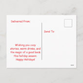 Cozy Bookstore Christmas Holiday Greeting Feestdagenkaart (Achterkant)