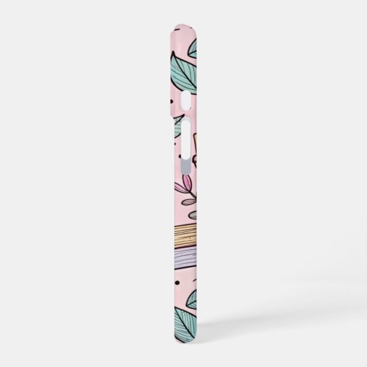 Cozy Bookworm Coffee iPhone Case Reading Lover 16 Hoesje (Linkerkant)