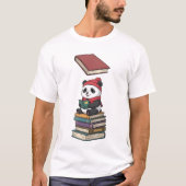 Cozy Bookworm Panda T-shirt (Voorkant)