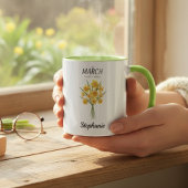 Cozy Botanical Daffodil – Personalized March Birth Mok