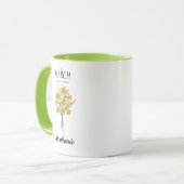 Cozy Botanical Daffodil – Personalized March Birth Mok (Voorkant links)