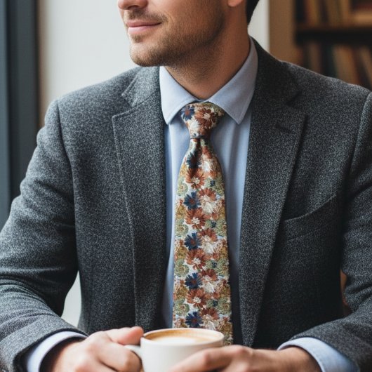 Cozy Botanical – Earthy Floral  Stropdas