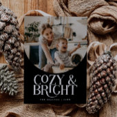 Cozy Bright Elegant Photo Black Holiday Card Feestdagenkaart