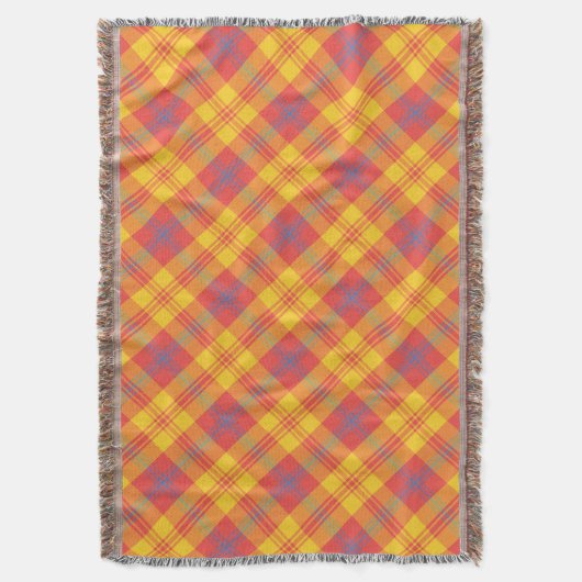 Cozy Bright Red Yellow Blue Pset Throw Blanket Deken (Voorkant Verticaal)
