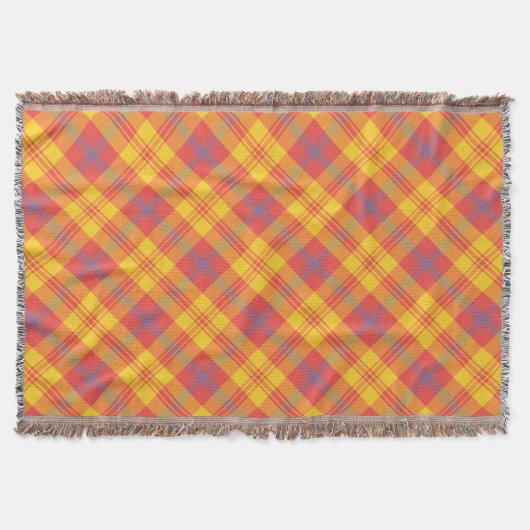 Cozy Bright Red Yellow Blue Pset Throw Blanket Deken (Voorkant)
