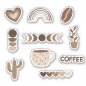 Cozy Brown Aesthetic Sticker Pack (Voorkant)