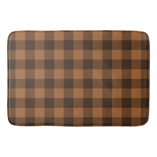 Cozy Brown Pset Buffalo Print Patroon Badmat (Voorkant)