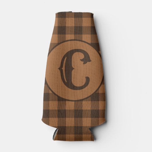 Cozy Brown Pset Buffalo Print Patroon Flesjeskoeler (Voorkant)