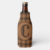Cozy Brown Pset Buffalo Print Patroon Flesjeskoeler (Fles Voorkant)