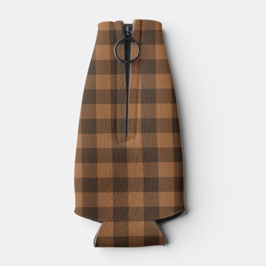 Cozy Brown Pset Buffalo Print Patroon Flesjeskoeler (Achterkant)