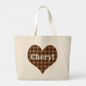 Cozy Brown Pset Buffalo Print Patroon Grote Tote Bag (Achterkant)