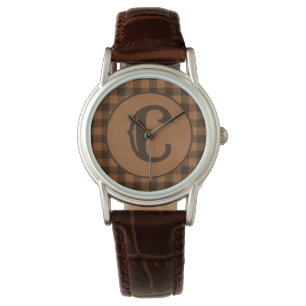 Cozy Brown Pset Buffalo Print Patroon Horloge