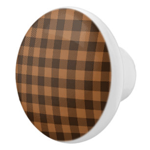 Cozy Brown Pset Buffalo Print Patroon Keramische Knop