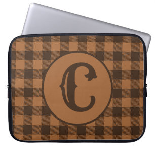 Cozy Brown Pset Buffalo Print Patroon Laptop Sleeve