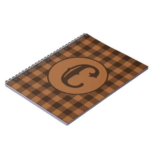 Cozy Brown Pset Buffalo Print Patroon Notitieboek (Linkerzijde)