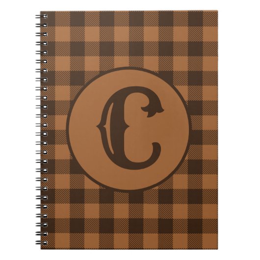 Cozy Brown Pset Buffalo Print Patroon Notitieboek (Voorkant)