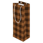 Cozy Brown Pset Buffalo Print Patroon Wijn Cadeautas (Achterkant Gekanteld)