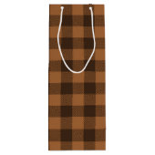 Cozy Brown Pset Buffalo Print Patroon Wijn Cadeautas (Achterkant)