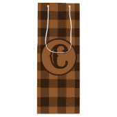 Cozy Brown Pset Buffalo Print Patroon Wijn Cadeautas (Voorkant)