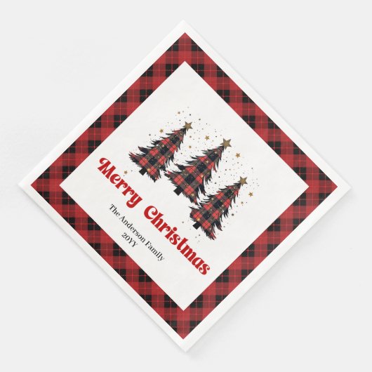 Cozy Buffalo Christmas Napkin Personalized Servet (Hoek)