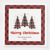 Cozy Buffalo Christmas Napkin Personalized Servet (Voorkant)