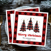 Cozy Buffalo Christmas Napkin Personalized Servet