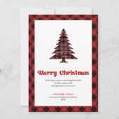 Cozy Buffalo Plaid Christmas Tree Greeting Card Feestdagenkaart (Voorkant)