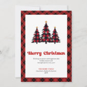 Cozy Buffalo Plaid Tree Christmas Greeting Feestdagenkaart (Voorkant)
